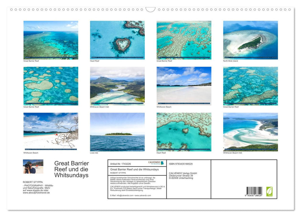 Great Barrier Reef und die Whitsundays (CALVENDO Wandkalender 2025)