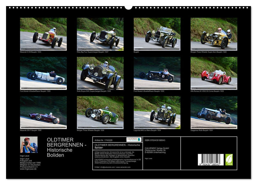 OLDTIMER BERGRENNEN - Historische Boliden (CALVENDO Premium Wandkalender 2025)