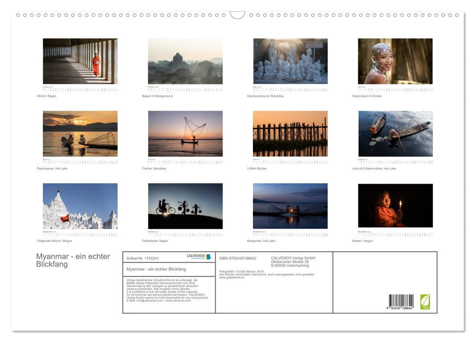 Myanmar - ein echter Blickfang (CALVENDO Wandkalender 2025)