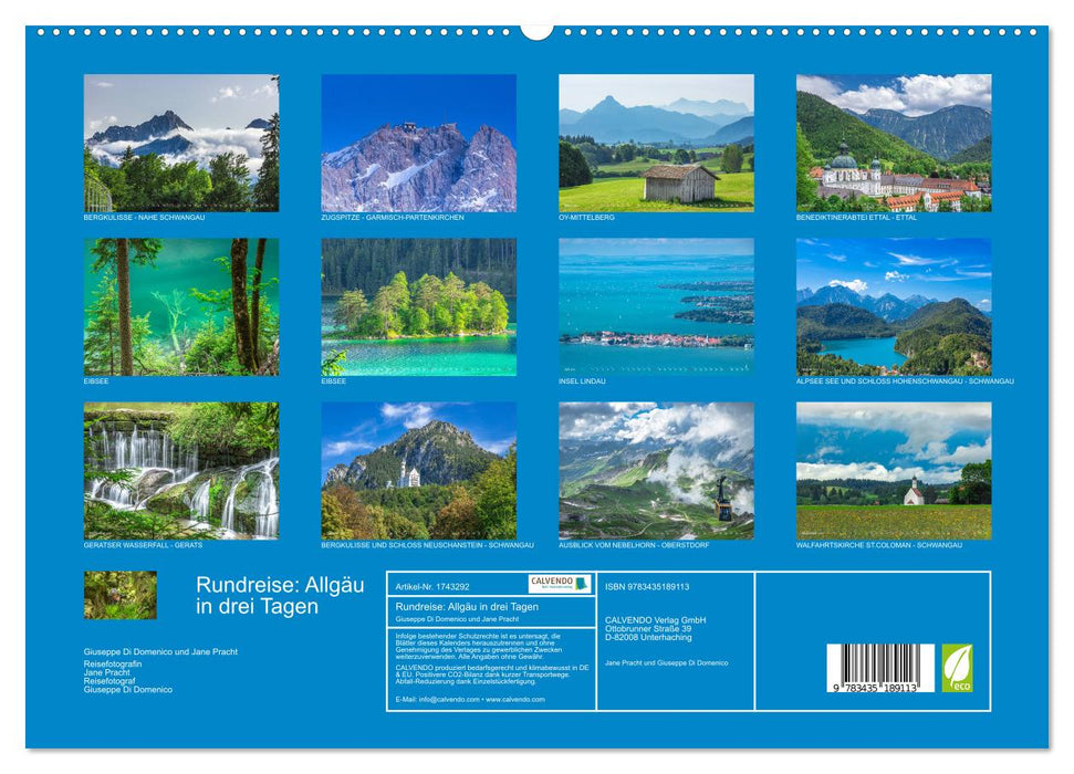 Rundreise: Allgäu in drei Tagen (CALVENDO Premium Wandkalender 2025)