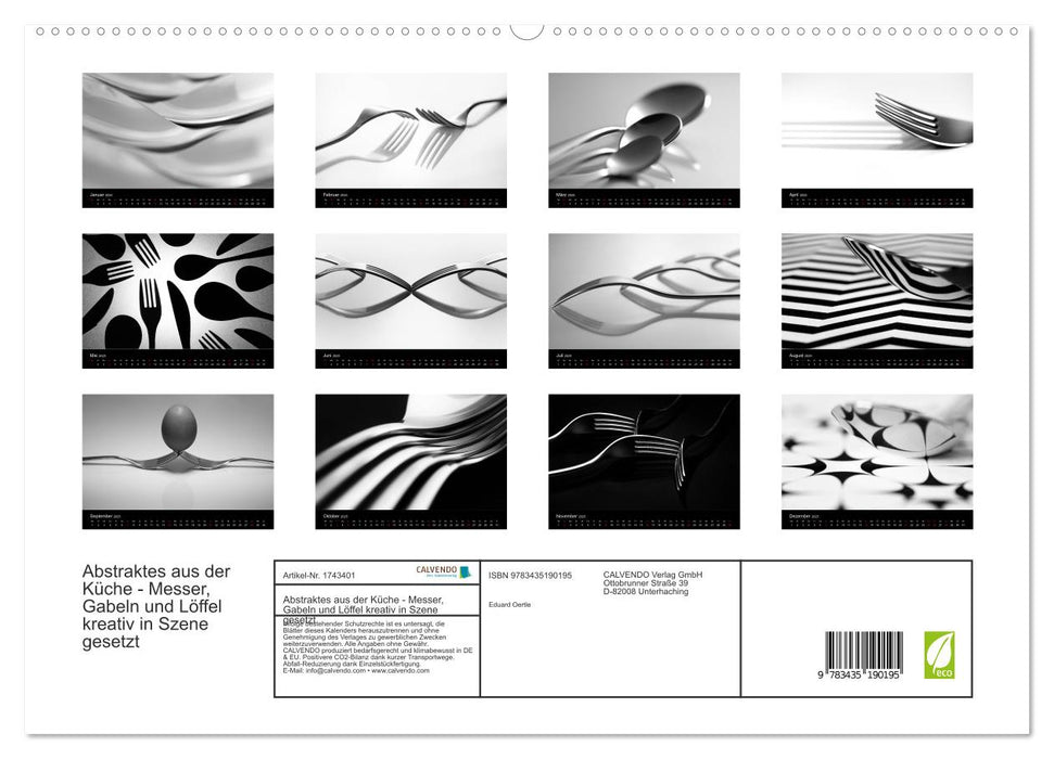 Abstraktes aus der Küche - Messer, Gabeln und Löffel kreativ in Szene gesetzt (CALVENDO Premium Wandkalender 2025)