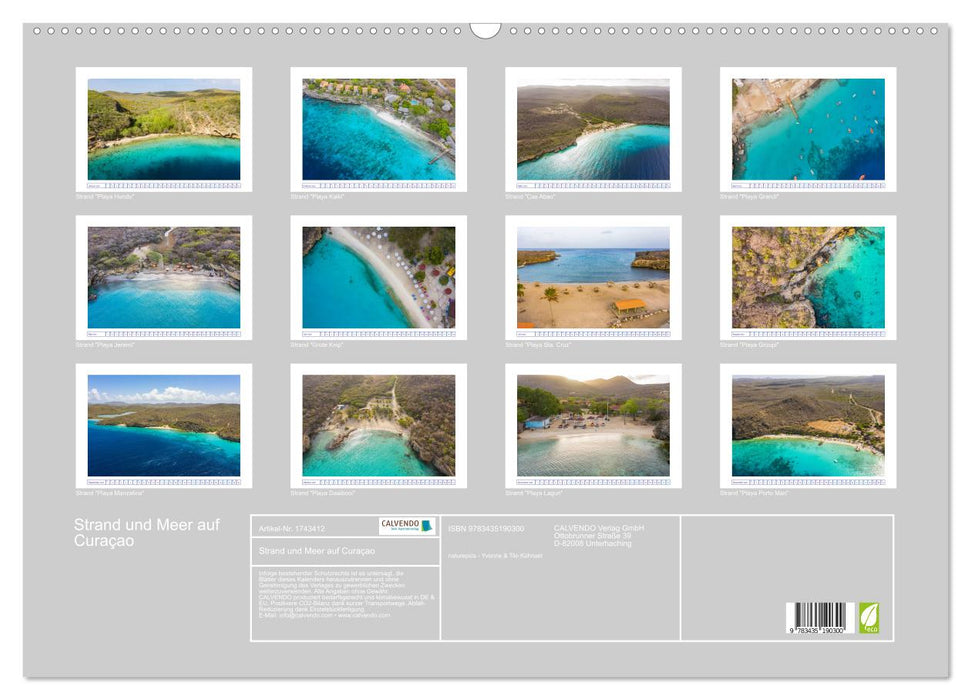 Strand und Meer auf Curaçao (CALVENDO Wandkalender 2025)