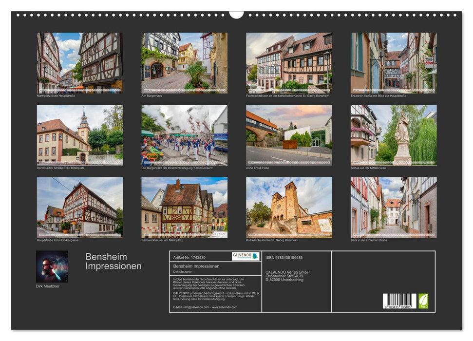 Bensheim Impressionen (CALVENDO Wandkalender 2025)