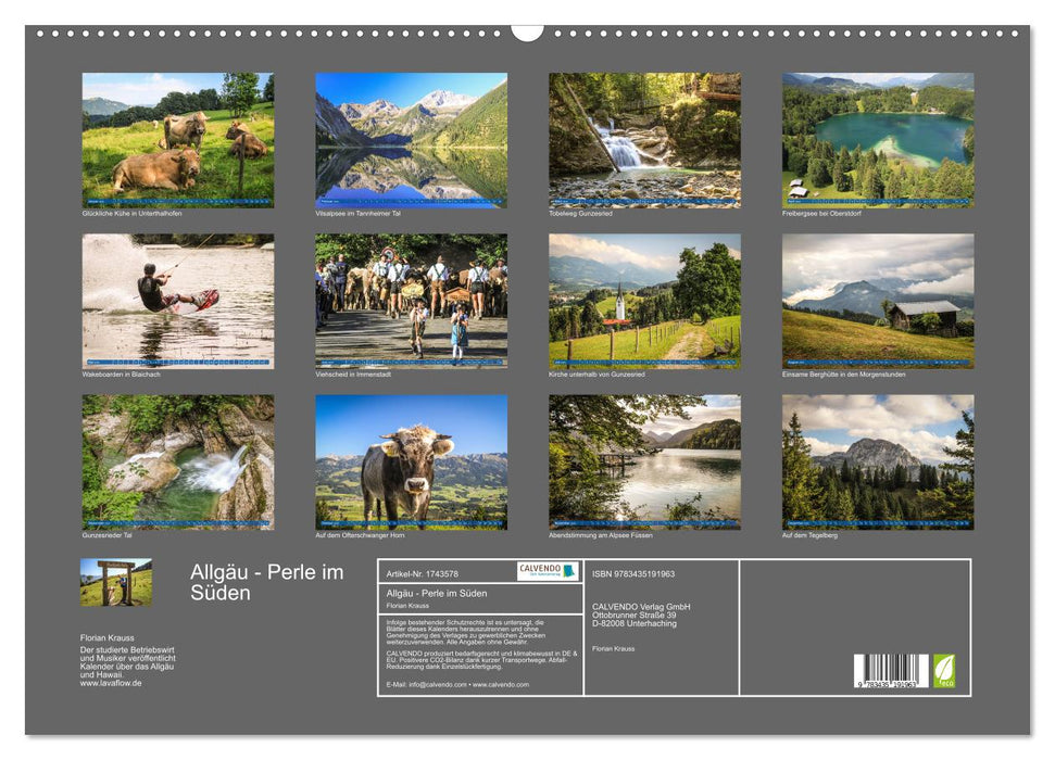 Allgäu - Perle im Süden (CALVENDO Wandkalender 2025)