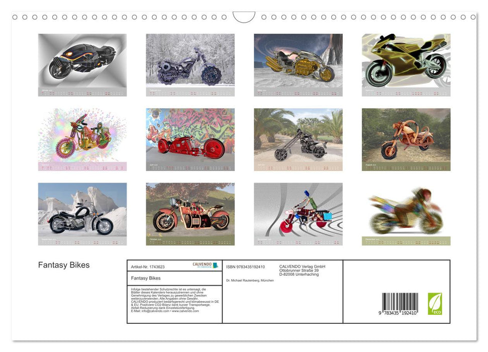 Fantasy Bikes (CALVENDO Wandkalender 2025)