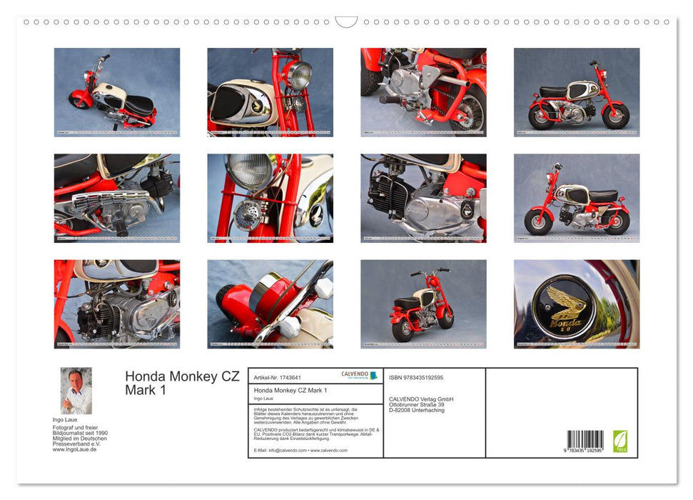 Honda Monkey CZ Mark 1 (CALVENDO Wandkalender 2025)