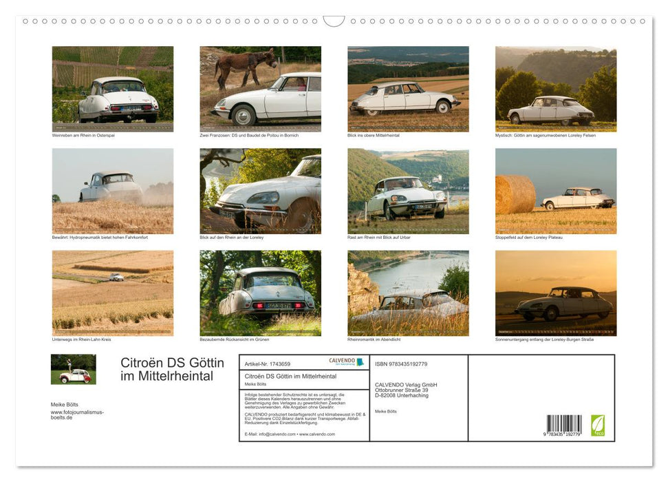 Citroën DS Göttin im Mittelrheintal (CALVENDO Wandkalender 2025)