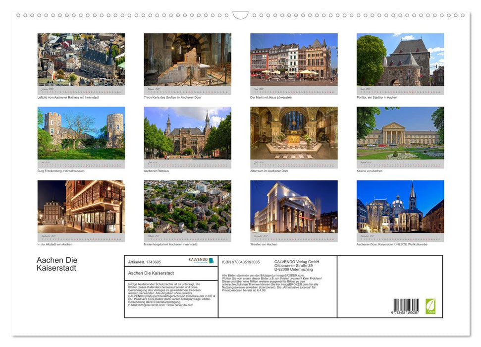 Aachen Die Kaiserstadt (CALVENDO Wandkalender 2025)