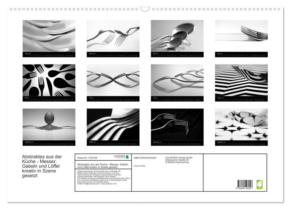 Abstraktes aus der Küche - Messer, Gabeln und Löffel kreativ in Szene gesetzt (CALVENDO Wandkalender 2025)