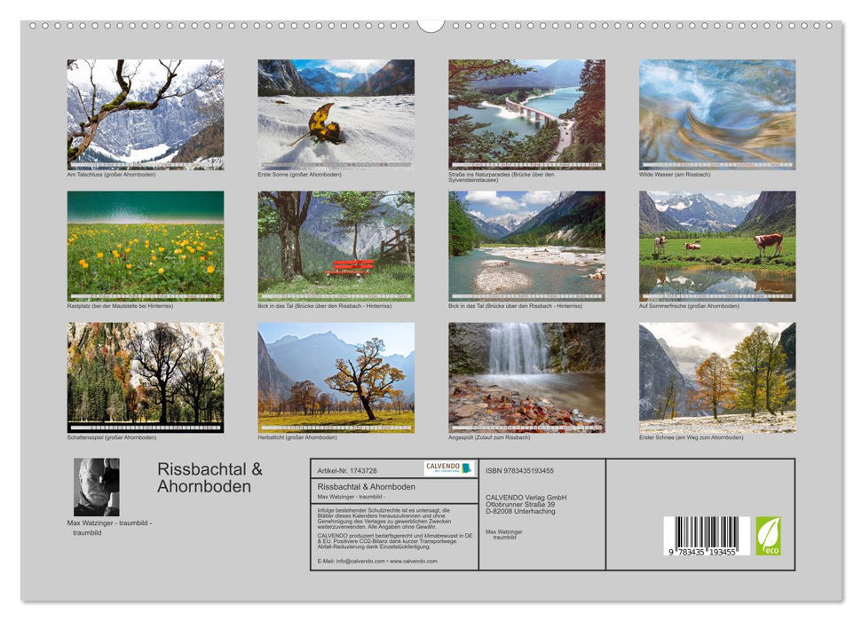 Rissbachtal & Ahornboden (CALVENDO Premium Wandkalender 2025)