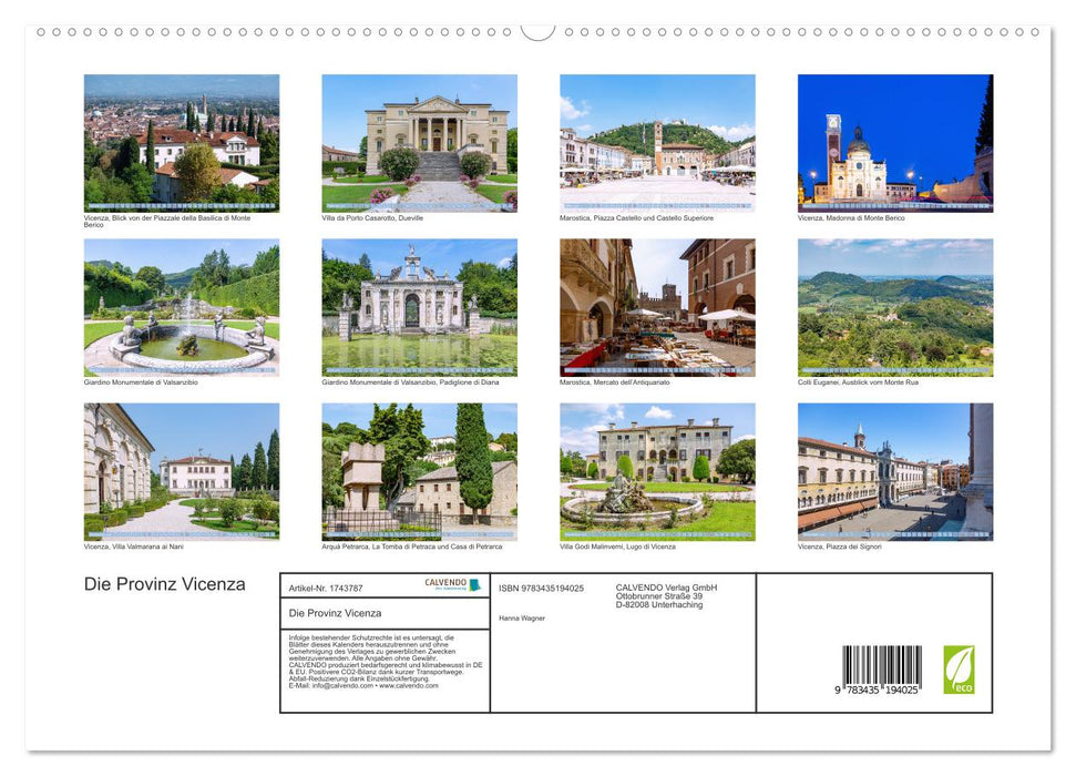 Die Provinz Vicenza (CALVENDO Premium Wandkalender 2025)