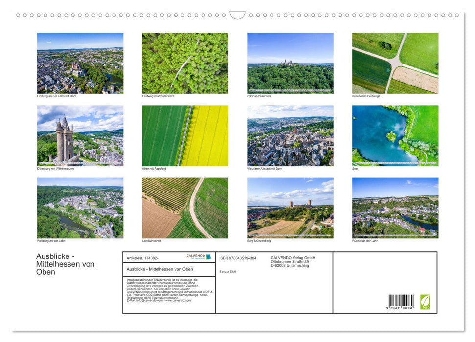 Ausblicke - Mittelhessen von Oben (CALVENDO Wandkalender 2025)