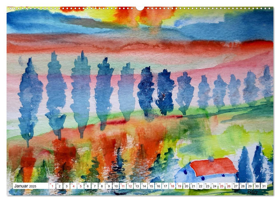 Roland Reiff Aquarelle (CALVENDO Wandkalender 2025)