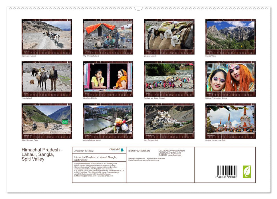 Himachal Pradesh - Lahaul, Sangla, Spiti Valley (CALVENDO Premium Wandkalender 2025)