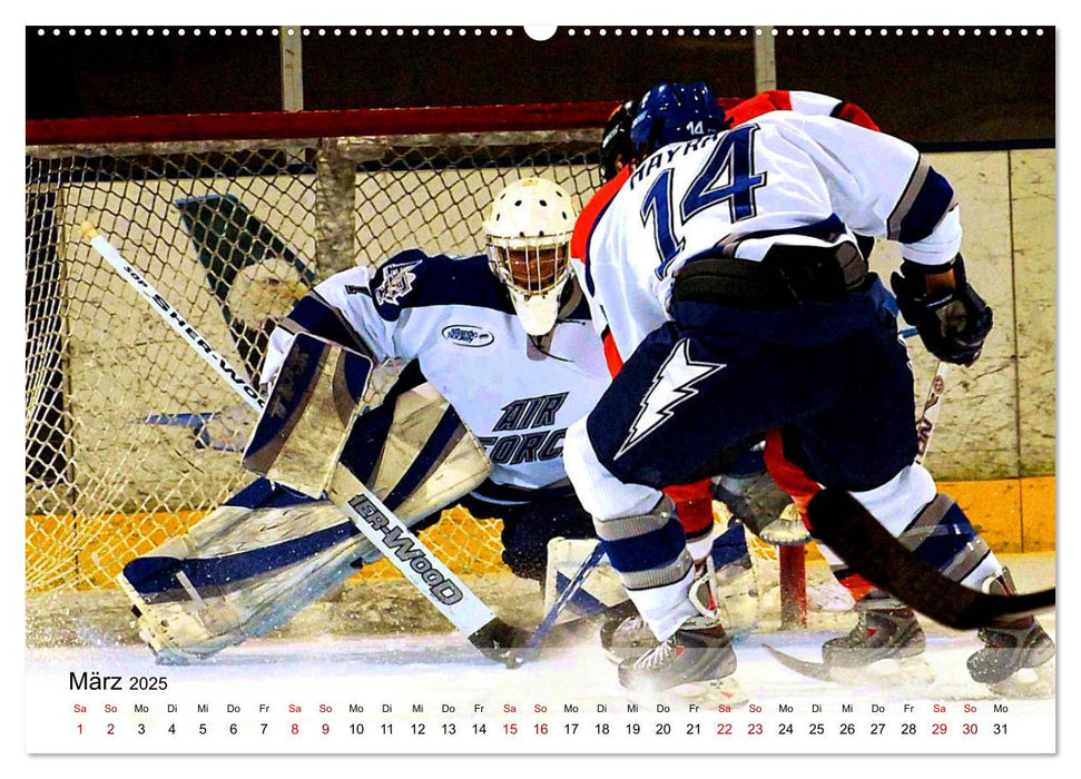 Eishockey - Kampf um den Puck (CALVENDO Premium Wandkalender 2025)