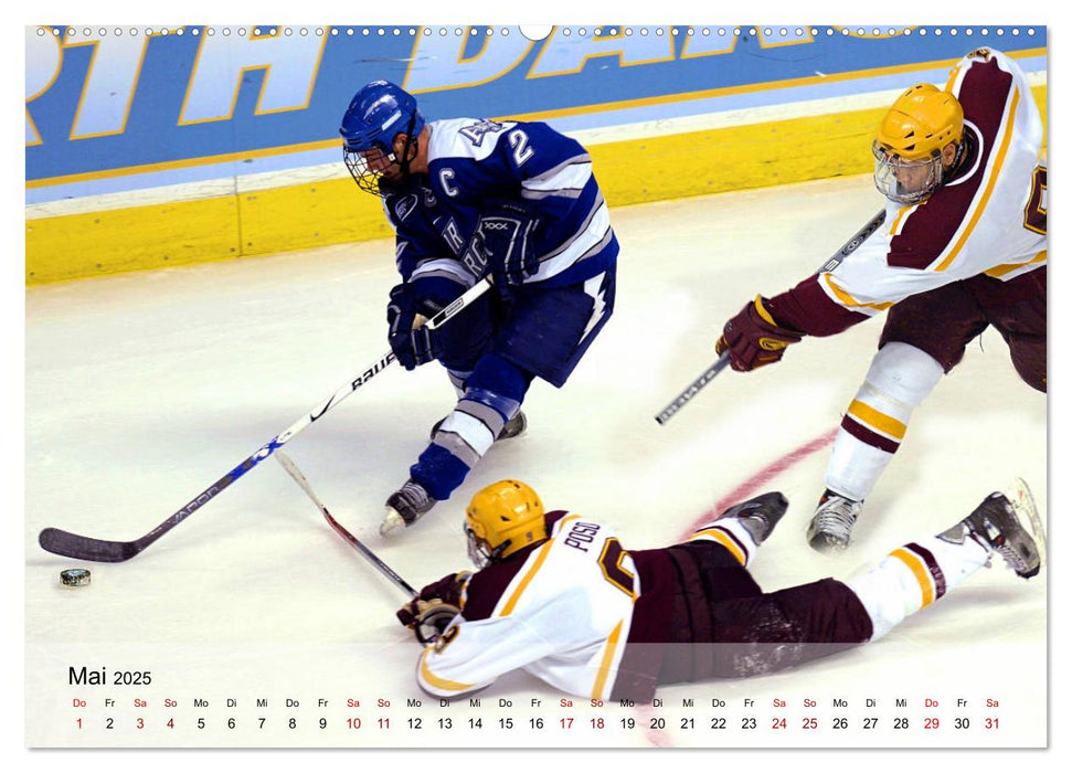 Eishockey - Kampf um den Puck (CALVENDO Premium Wandkalender 2025)