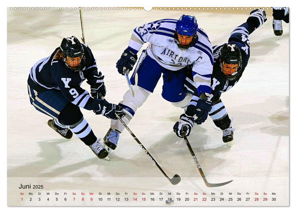 Eishockey - Kampf um den Puck (CALVENDO Premium Wandkalender 2025)