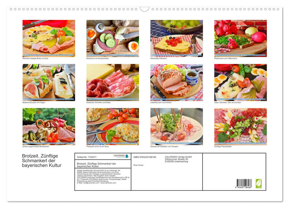 Brotzeit. Zünftige Schmankerl der bayerischen Kultur (CALVENDO Wandkalender 2025)