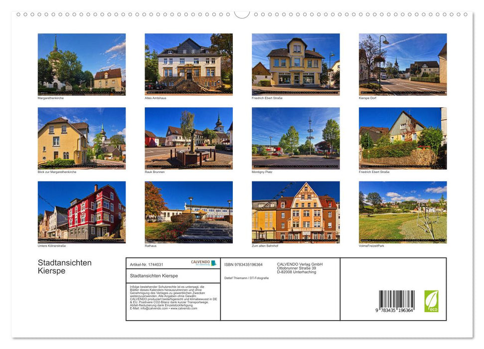 Stadtansichten Kierspe (CALVENDO Premium Wandkalender 2025)