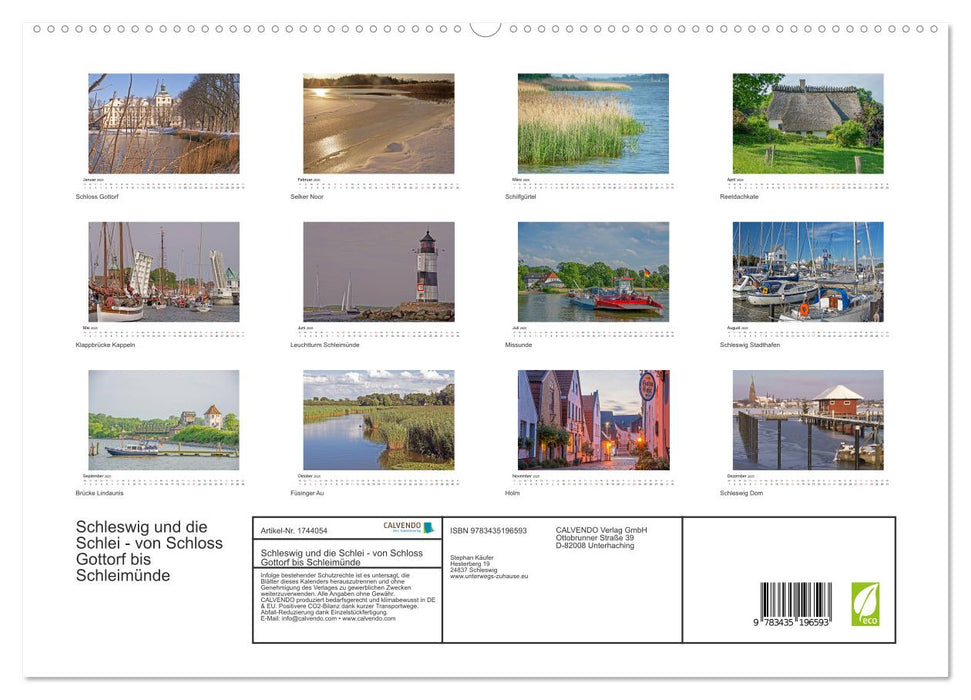 Schleswig und die Schlei - von Schloss Gottorf bis Schleimünde (CALVENDO Premium Wandkalender 2025)