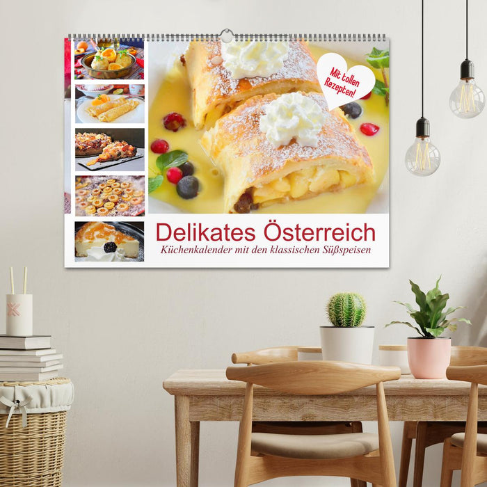 Delikates Österreich. Küchenkalender mit den klassischen Süßspeisen (CALVENDO Wandkalender 2025)