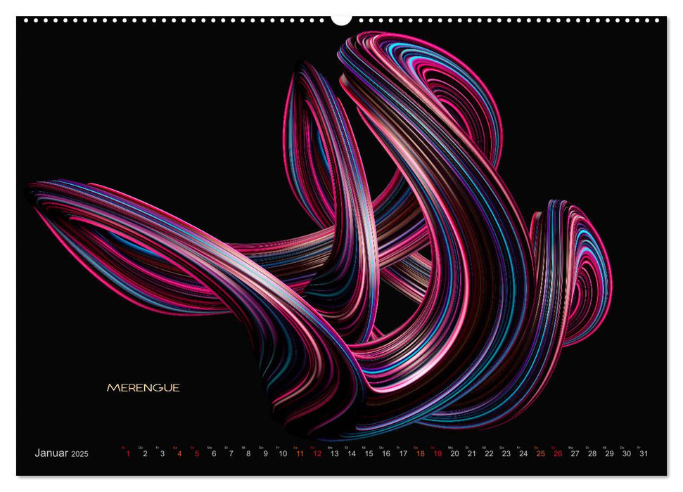 Farben Tanz Abstract Design (CALVENDO Premium Wandkalender 2025)