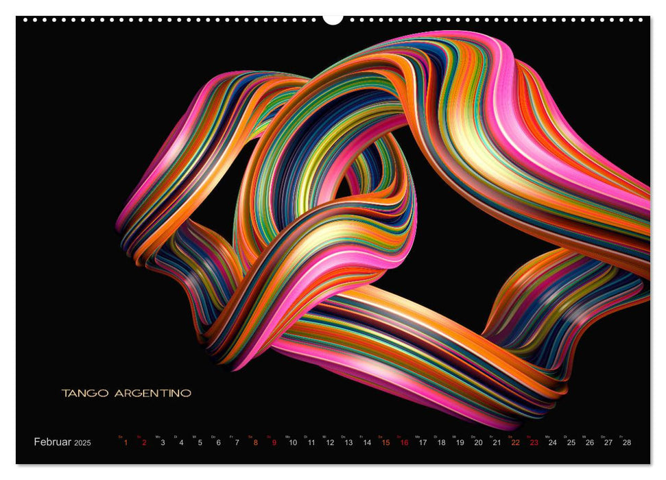 Farben Tanz Abstract Design (CALVENDO Premium Wandkalender 2025)