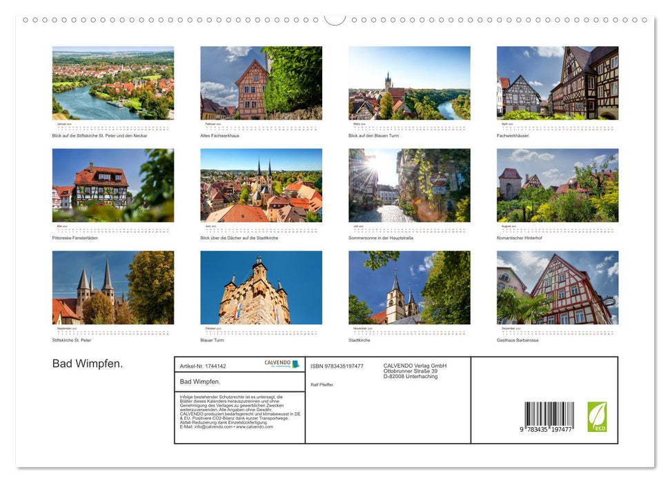 Bad Wimpfen. (CALVENDO Premium Wandkalender 2025)