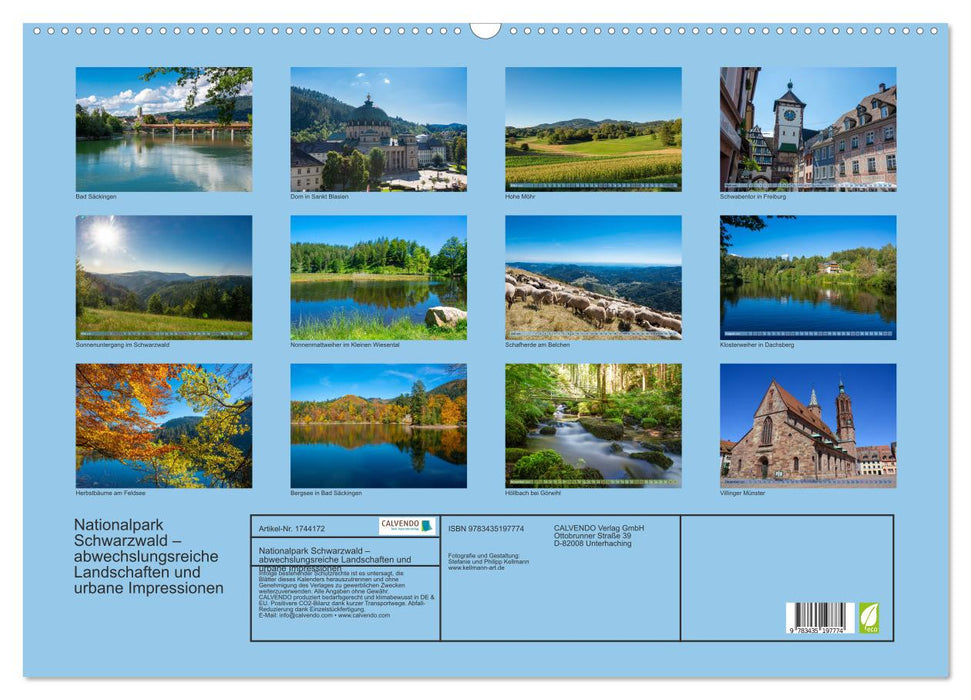 Nationalpark Schwarzwald – abwechslungsreiche Landschaften und urbane Impressionen (CALVENDO Wandkalender 2025)