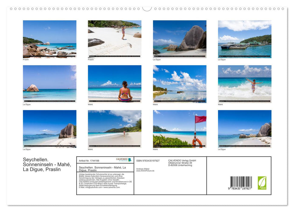 Seychellen. Sonneninseln - Mahé, La Digue, Praslin (CALVENDO Premium Wandkalender 2025)