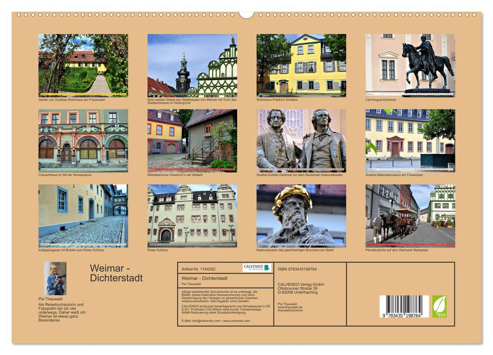 Weimar - Dichterstadt (CALVENDO Premium Wandkalender 2025)