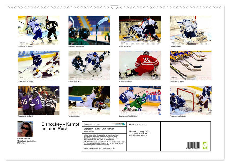 Eishockey - Kampf um den Puck (CALVENDO Wandkalender 2025)