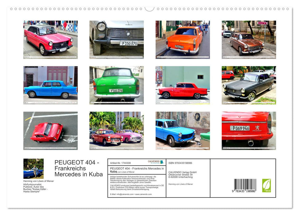 PEUGEOT 404 - Frankreichs Mercedes in Kuba (CALVENDO Premium Wandkalender 2025)