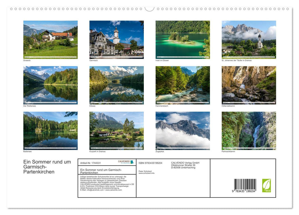 Ein Sommer rund um Garmisch-Partenkirchen (CALVENDO Premium Wandkalender 2025)