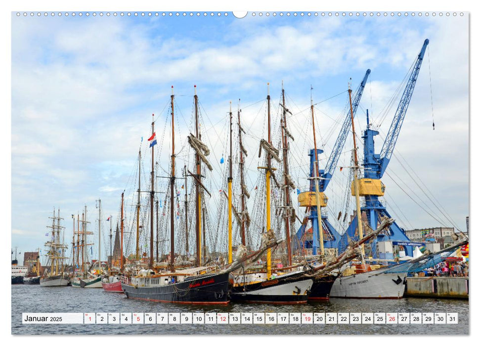 Die HANSE SAIL Das große Seglertreffen in Rostock (CALVENDO Premium Wandkalender 2025)