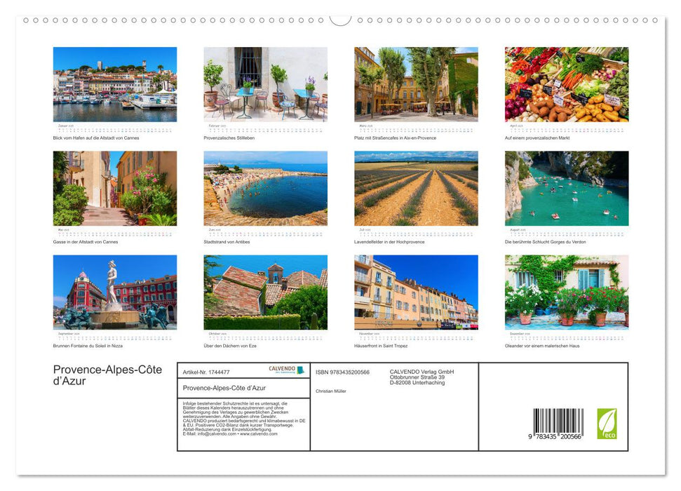 Provence-Alpes-Côte d’Azur (CALVENDO Premium Wandkalender 2025)