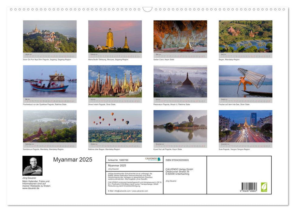 Myanmar 2025 (CALVENDO Wandkalender 2025)