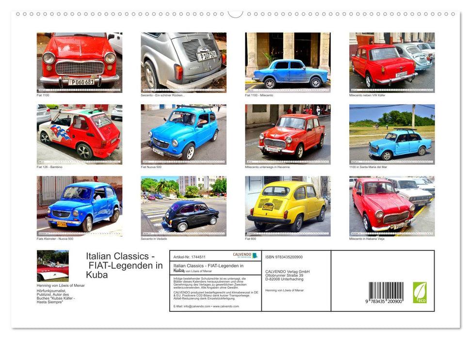 Italian Classics - FIAT-Legenden in Kuba (CALVENDO Premium Wandkalender 2025)