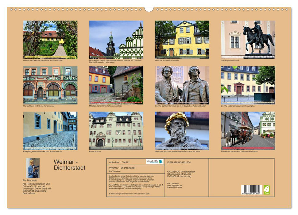 Weimar - Dichterstadt (CALVENDO Wandkalender 2025)