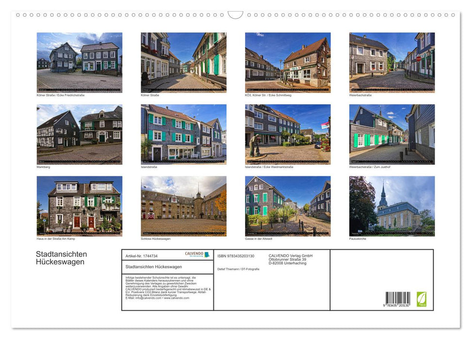 Stadtansichten Hückeswagen (CALVENDO Wandkalender 2025)