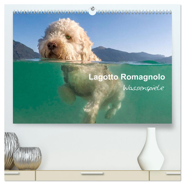 Lagotto Romagnolo - Wasserspiele (CALVENDO Premium Wandkalender 2025)