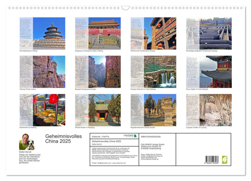 Geheimnisvolles China 2025 (CALVENDO Wandkalender 2025)