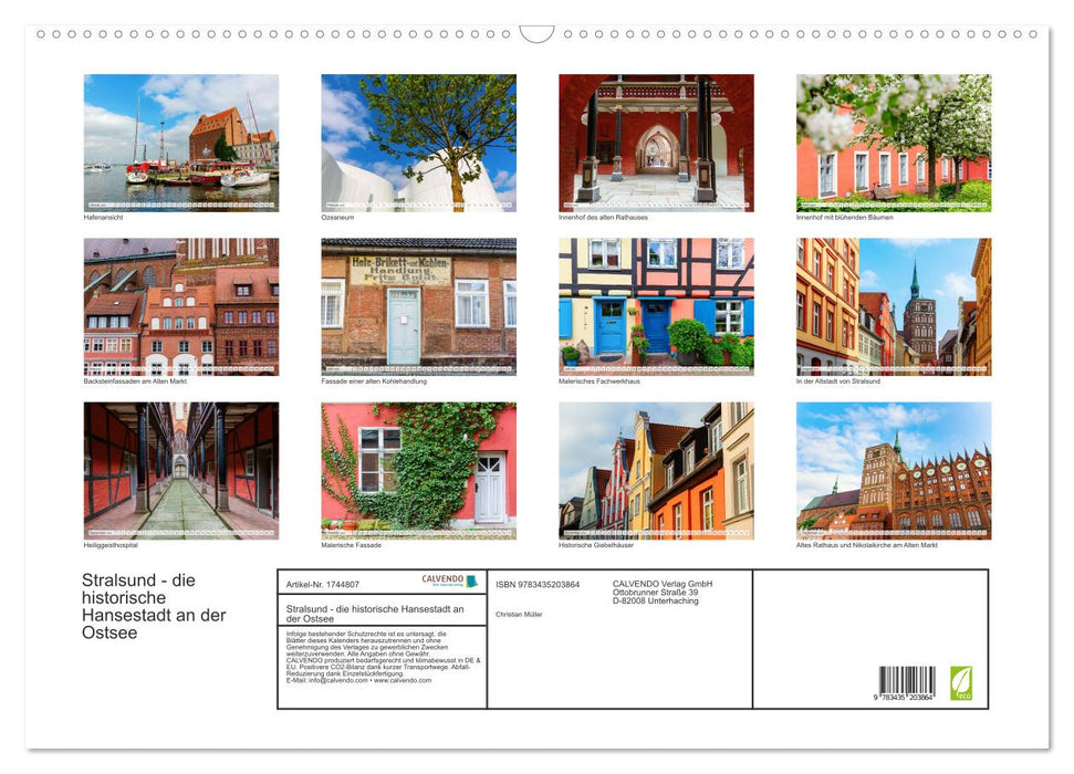 Stralsund - die historische Hansestadt an der Ostsee (CALVENDO Wandkalender 2025)