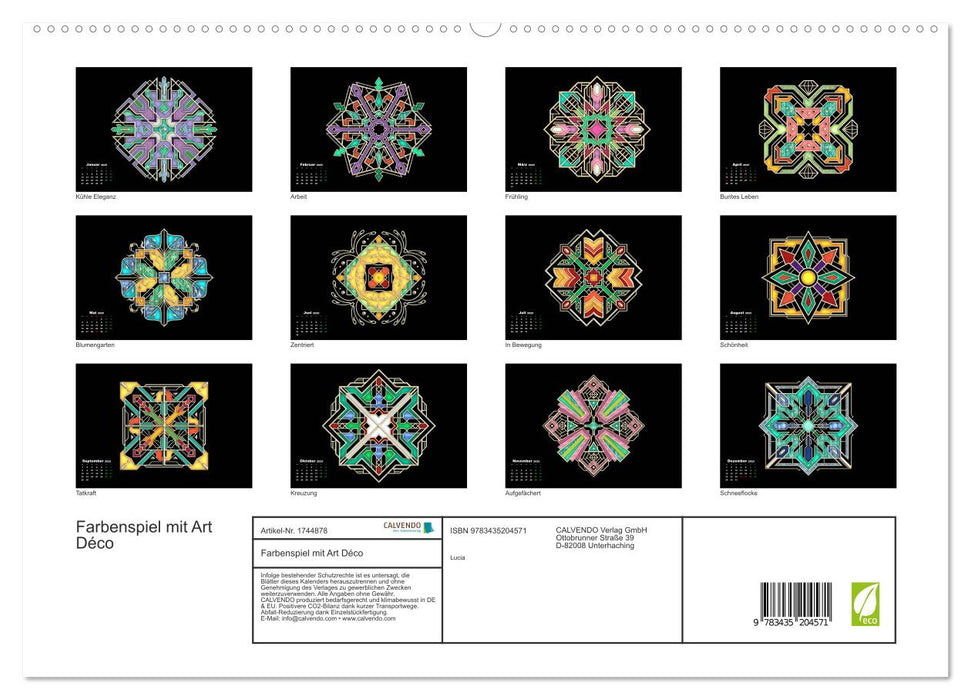 Farbenspiel mit Art Déco (CALVENDO Premium Wandkalender 2025)