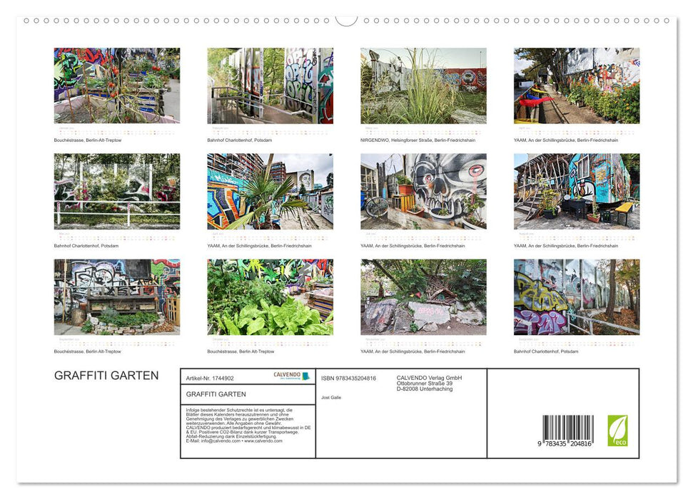 GRAFFITI GARTEN (CALVENDO Premium Wandkalender 2025)