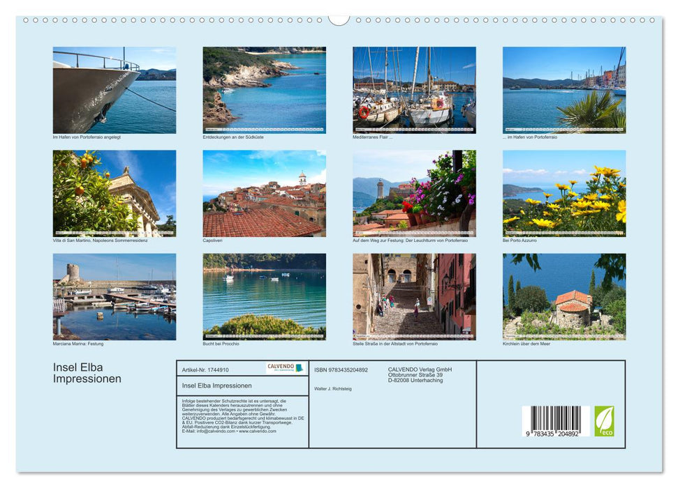 Insel Elba Impressionen (CALVENDO Premium Wandkalender 2025)