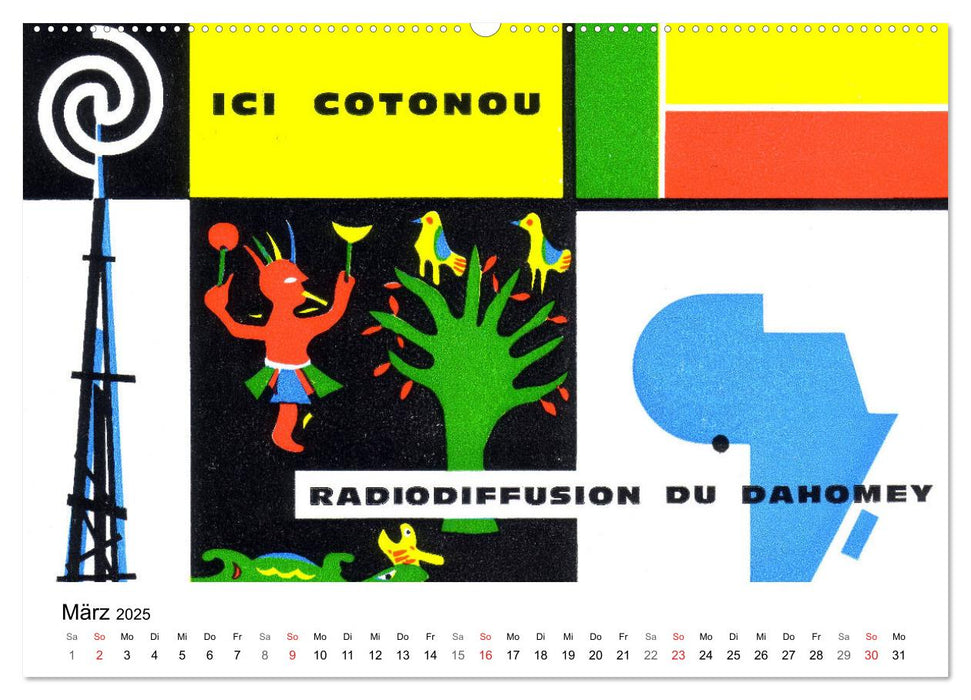 Radio Nostalgie - QSL-Karten von Radiostationen aus aller Welt (CALVENDO Premium Wandkalender 2025)