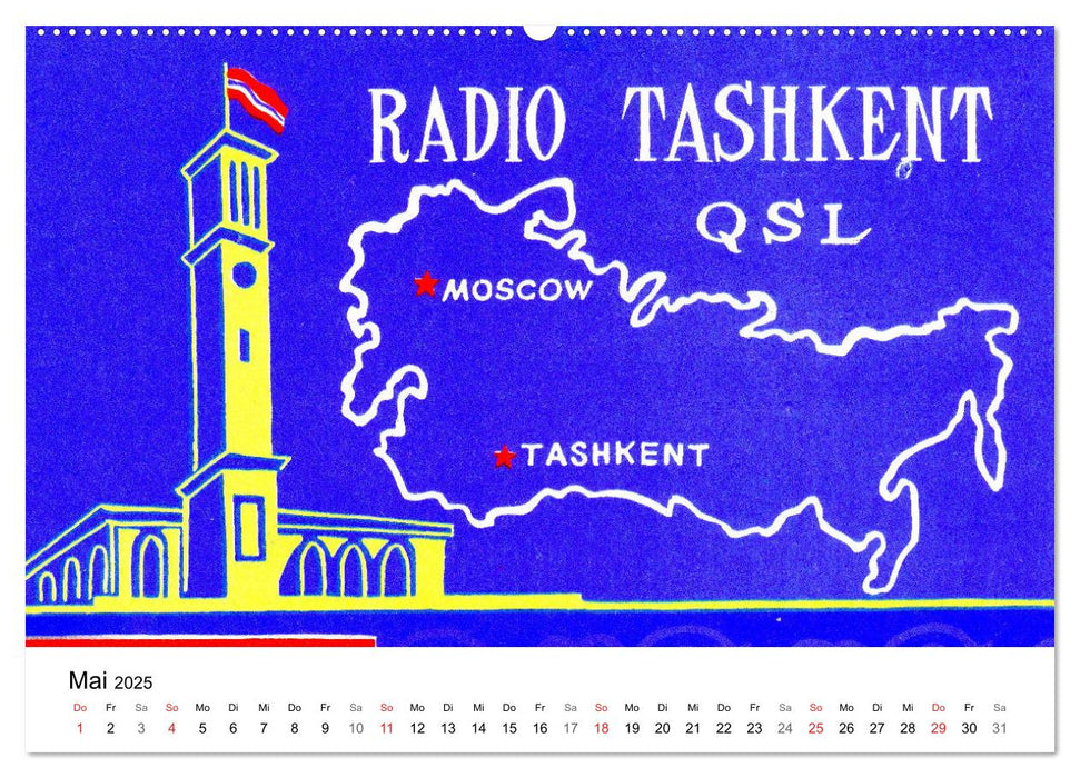 Radio Nostalgie - QSL-Karten von Radiostationen aus aller Welt (CALVENDO Premium Wandkalender 2025)