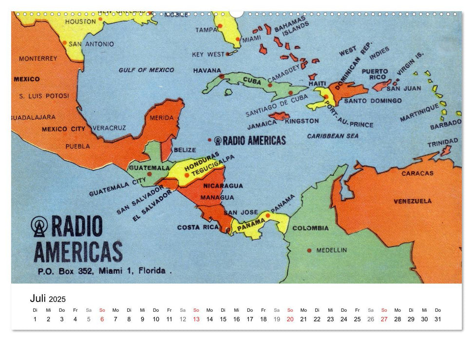 Radio Nostalgie - QSL-Karten von Radiostationen aus aller Welt (CALVENDO Premium Wandkalender 2025)