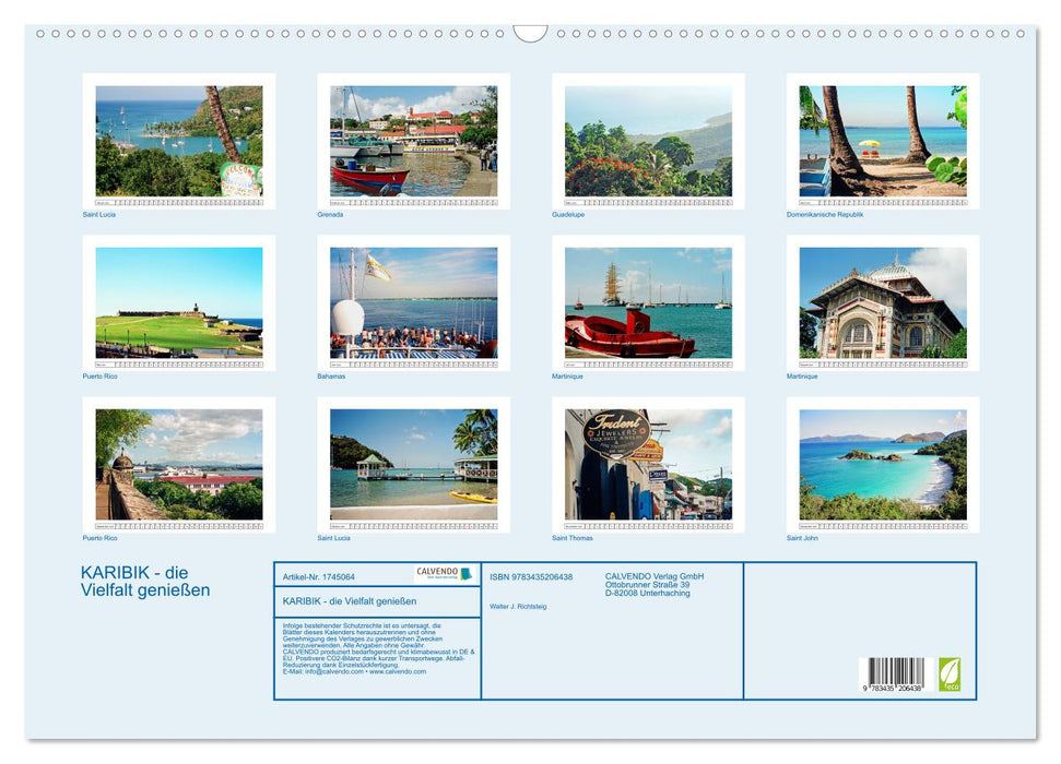 KARIBIK - die Vielfalt genießen (CALVENDO Wandkalender 2025)